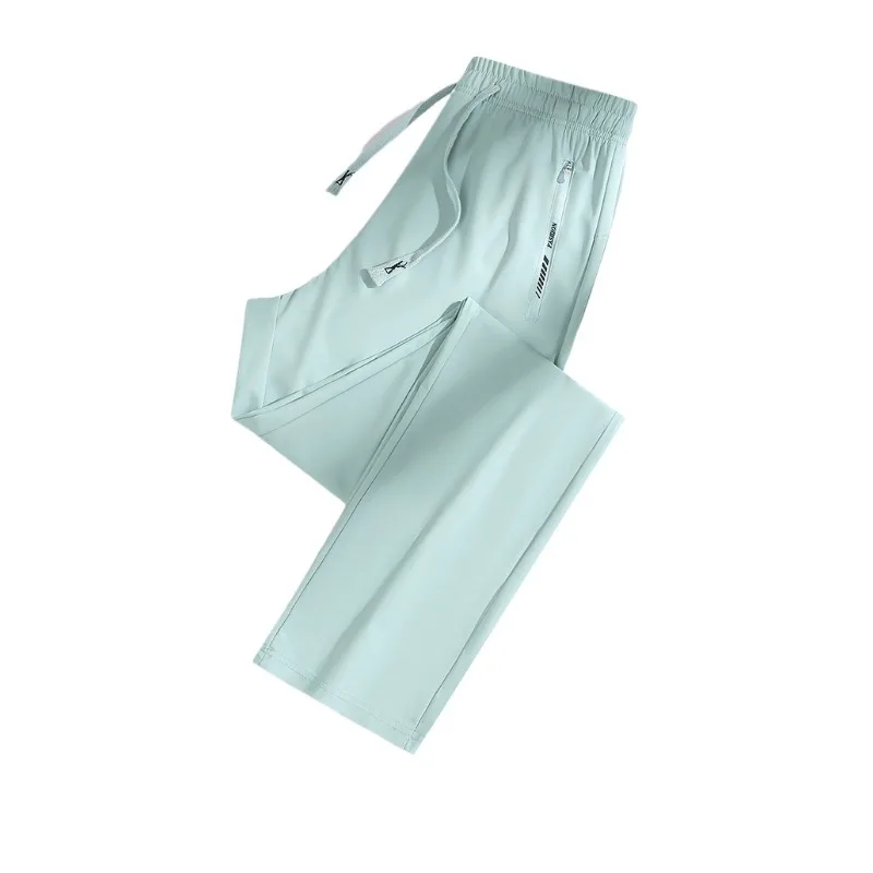 2024 Summer New Unisex Ice Silk Elastic Couple Sports Pants 10 Color Casual Versatile UV Resistant Lightweight Wide Leg Pants