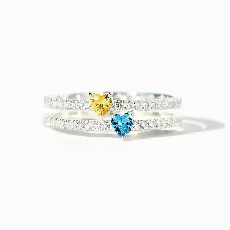 Womens Ring 2025 Heart CZ Women Rings for Wedding New Trendy Accessories Dazzling Female Fashion Love Jewelry