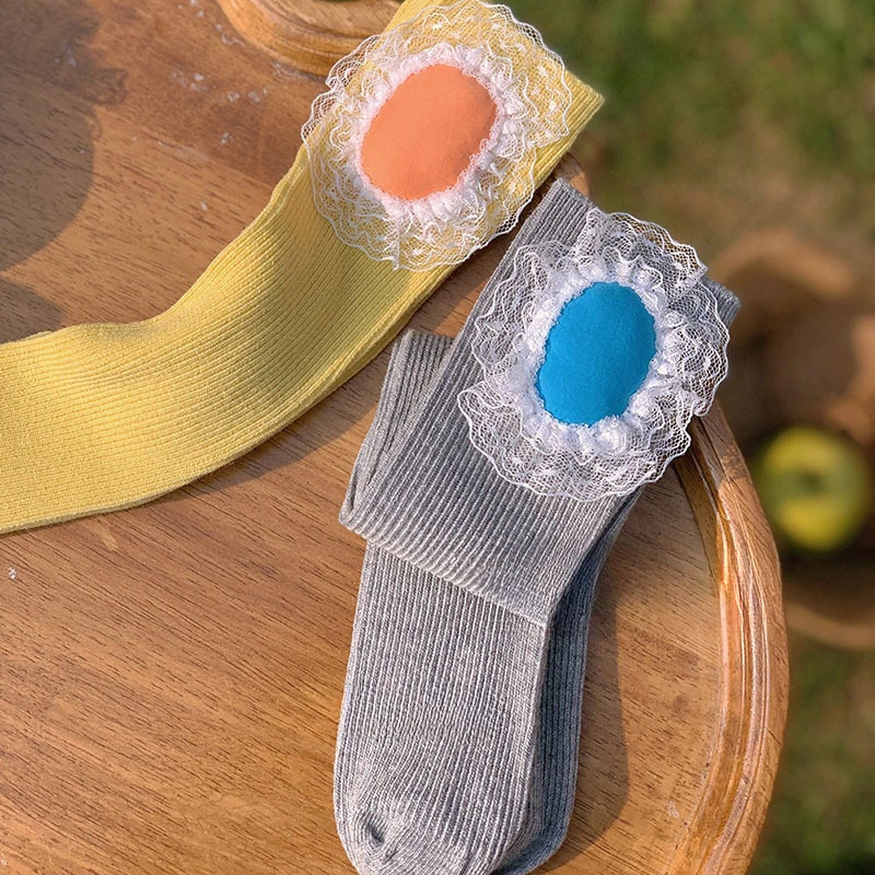 

Носки средней длины весна-лето тонкие кружевные носки для девочек