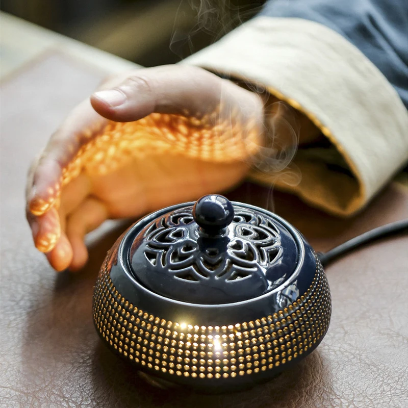 220v Electric Incense Burner Timing Temperature Adjustable Electronic