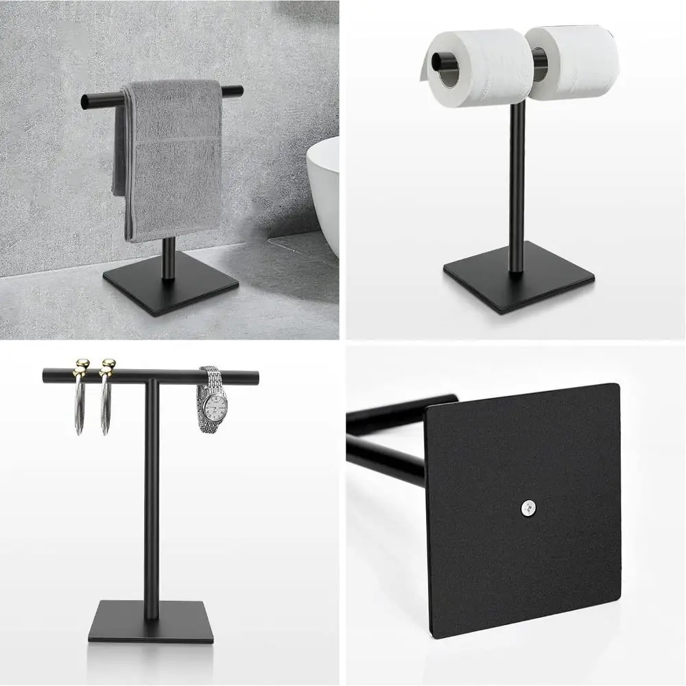 Stainless Steel Bath Towel Stand Modern Style Movable Bathroom Towel Hanger Free-Standing Waterproof Hand Holder Bedroom towel rack towel holder