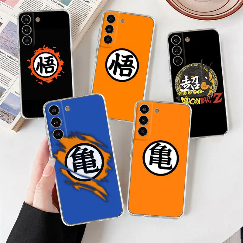 

Case For Samsung Galaxy S23 Ultra S22 Plus S21FE S20 S10 Lite S10e Transparent Phone Cover Clear Funda Anime Dragon Ball Logo