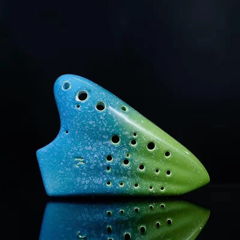Professional Triple Ocarina Alto C Key AC Retro Smoked Ceramic Ocarina Flute Porcelain Advanced Traditional Musical Instruments
