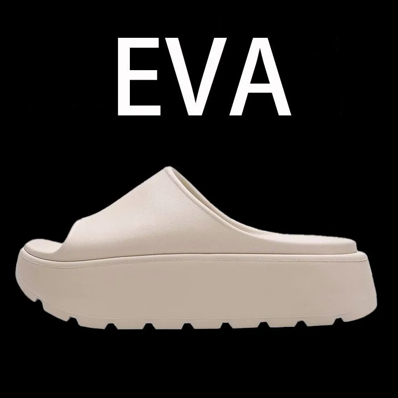 2024 Summer New Women Slippers Couple Beach Slippers Soft EVA Thick Sole Slides Shoes Platform Flat Heel Slippers Casual Sandals 2