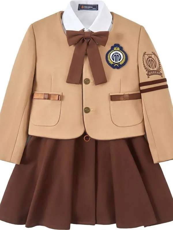 Primary School Uniform Spring And Autumn Clothing Set British Boys Girls Children's Kindergarten Class Chorus Performance Clothe 4