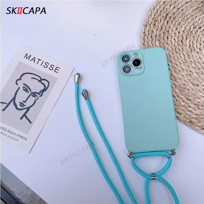 Silicone Crossbody Necklace Cord Lanyard with Camera Protection