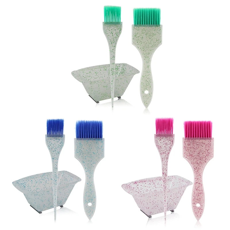 

1 Set Non-slip Handle Dyeing Hair Brush Bowl Hairdressing Styling Tool