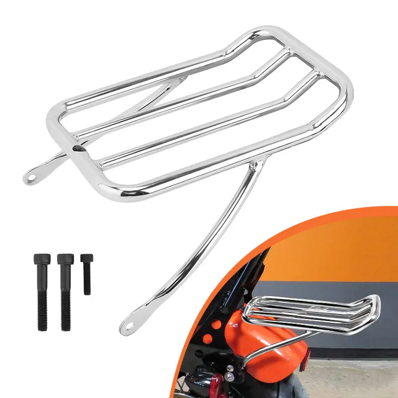 

Motorcycle Rear Fender Luggage Rack Support Shelf Solo Seat Chrome Metal For Harley Sportster XL 883 1200 48 72 Iron