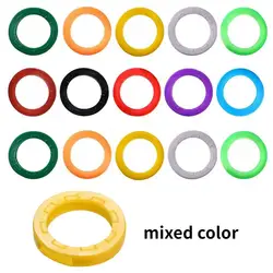 Colorful Silicone Key Sleeves - Soft Elastic Key Ring Pendants for Easy Identification (10, 24, or 32 Pieces) (Round)