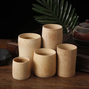 1PCS Japanese Sake Cup Natural Bamboo Teacups Chinese Wooden Water Cup for Tea Wine Coffee Juice Drinking Mug Handmade 1