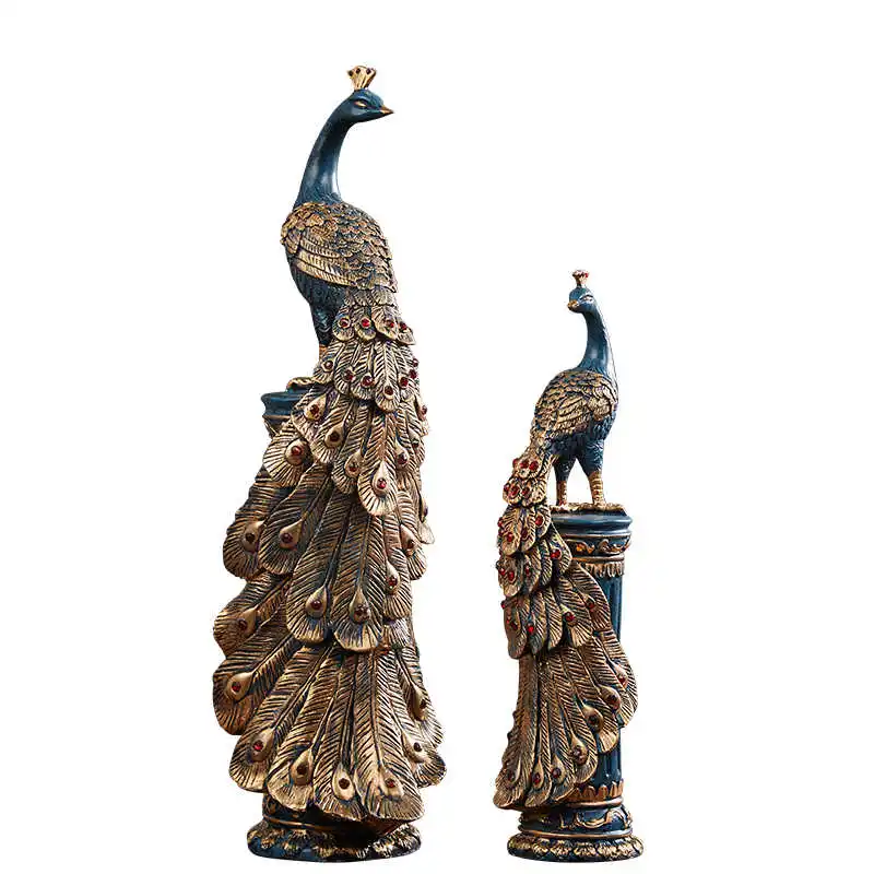 Rich Peacock Ornament Crafts Hotel Living Room TV Cabinet Club Wine Rack Entrance Ornament
