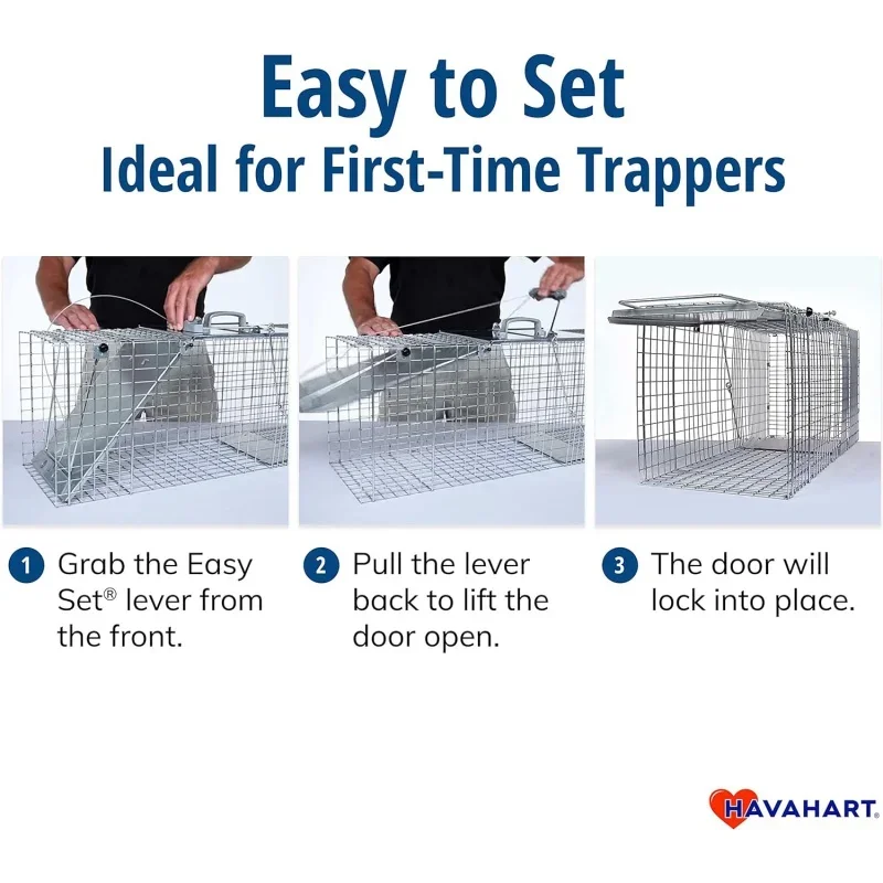 Havahart 1083 Catch and Release Small 1-Door Easy Set Humane Live Animal Trap for Squirrels, Rabbits, Skunks, and Other Small An