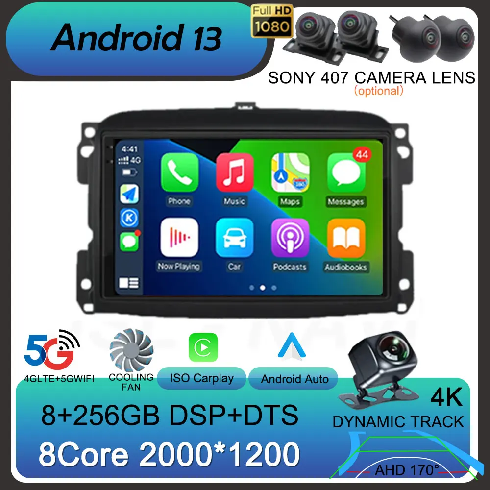 Android 13 Carplay Autoradio Per Fiat 500L Egea Doblo 2012-2017 Multimedia Autoradio Dsp Lettore Video Audio Navigazione Stereo