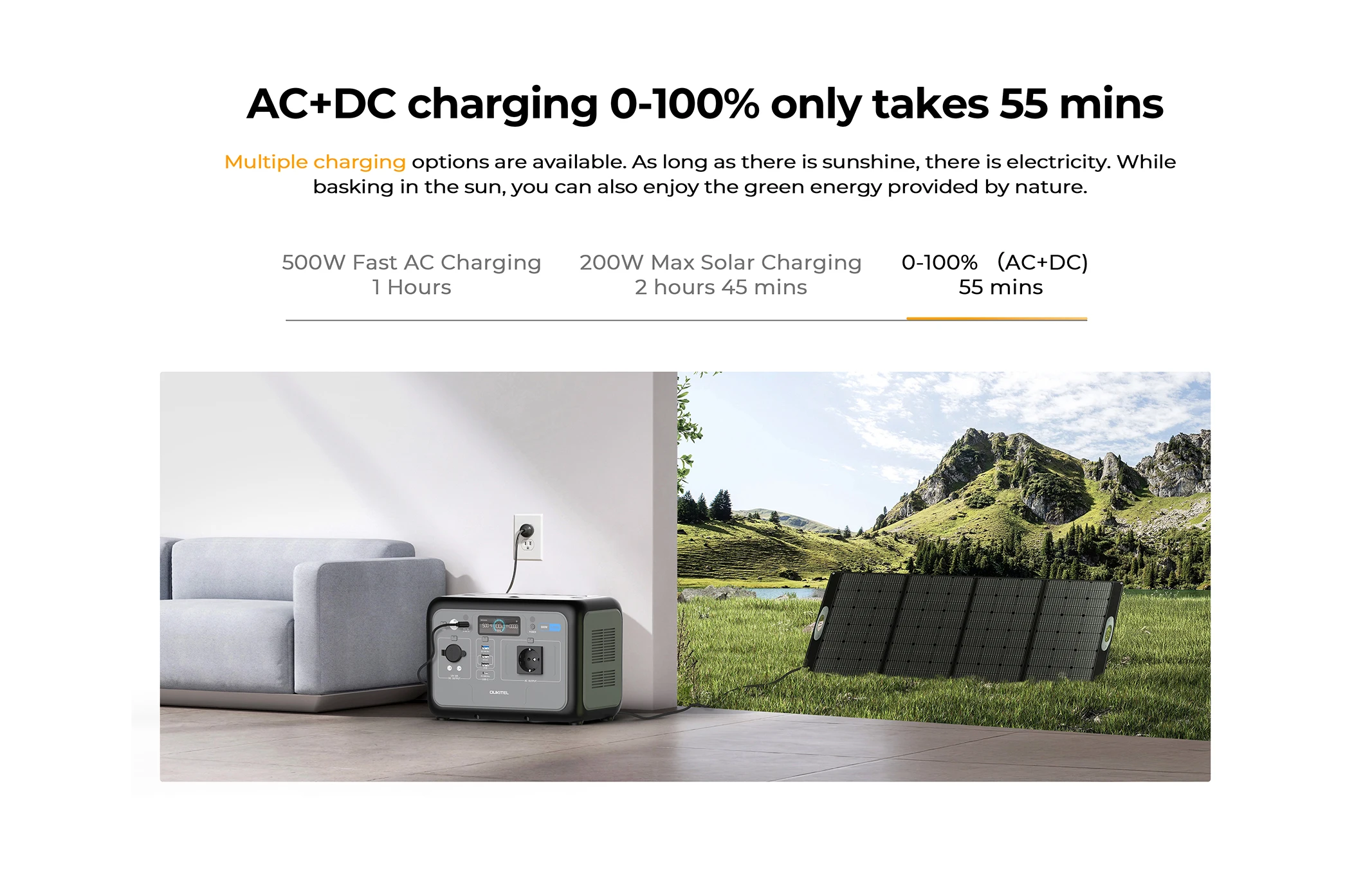 OUKITEL P800E PLUS Portable Power Station 800W Solar Generator 512Wh Lifepo4 Battery Home Backup Outdoor Camping Mobile power