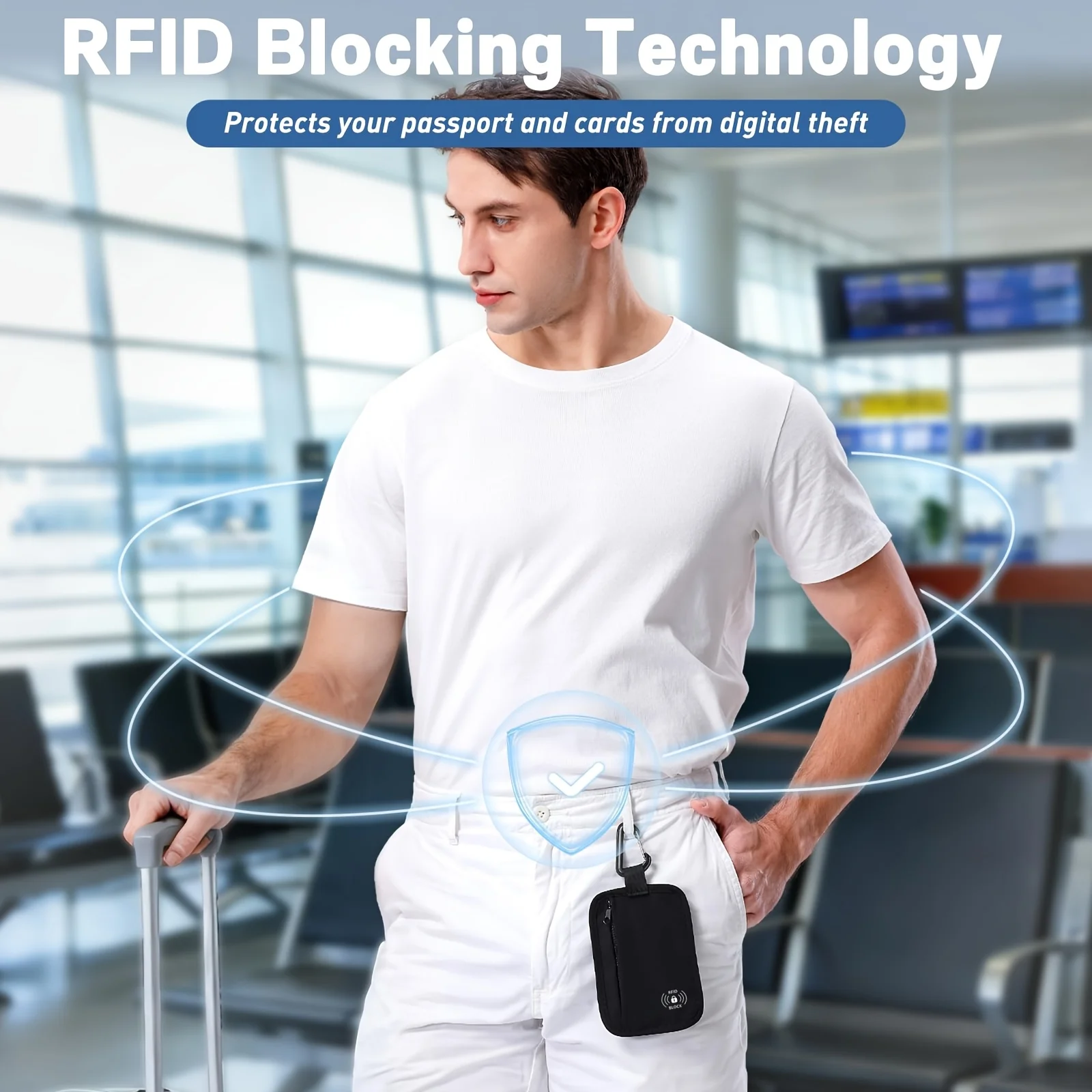 Portafoglio da viaggio nascosto con blocco RFID - immagine 2