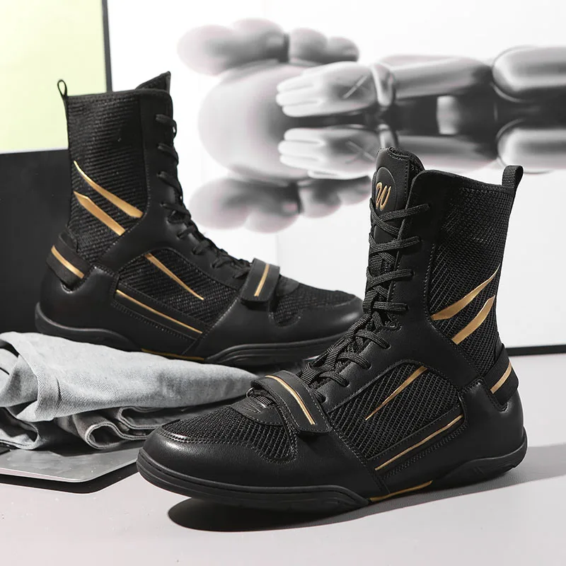 Professional Men Wrestling Boots Boy Big Size 38-47 Mens Boxer Boxing Sport Shoes Breathable Youth Deep Squat Training Sneakers