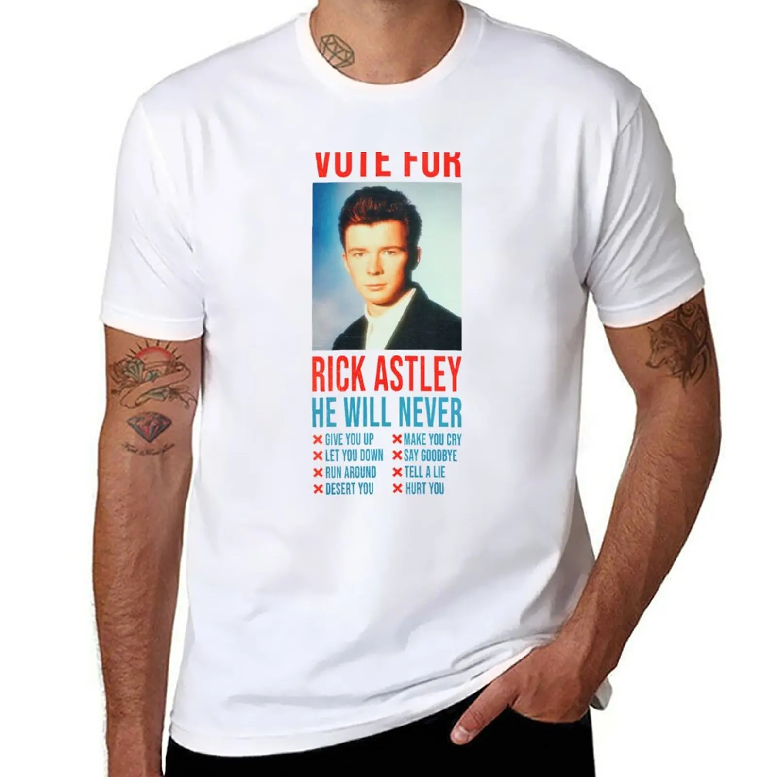 

New Vote for Rick Astley T-Shirt Short t-shirt sublime t shirt sweat shirts t shirt men