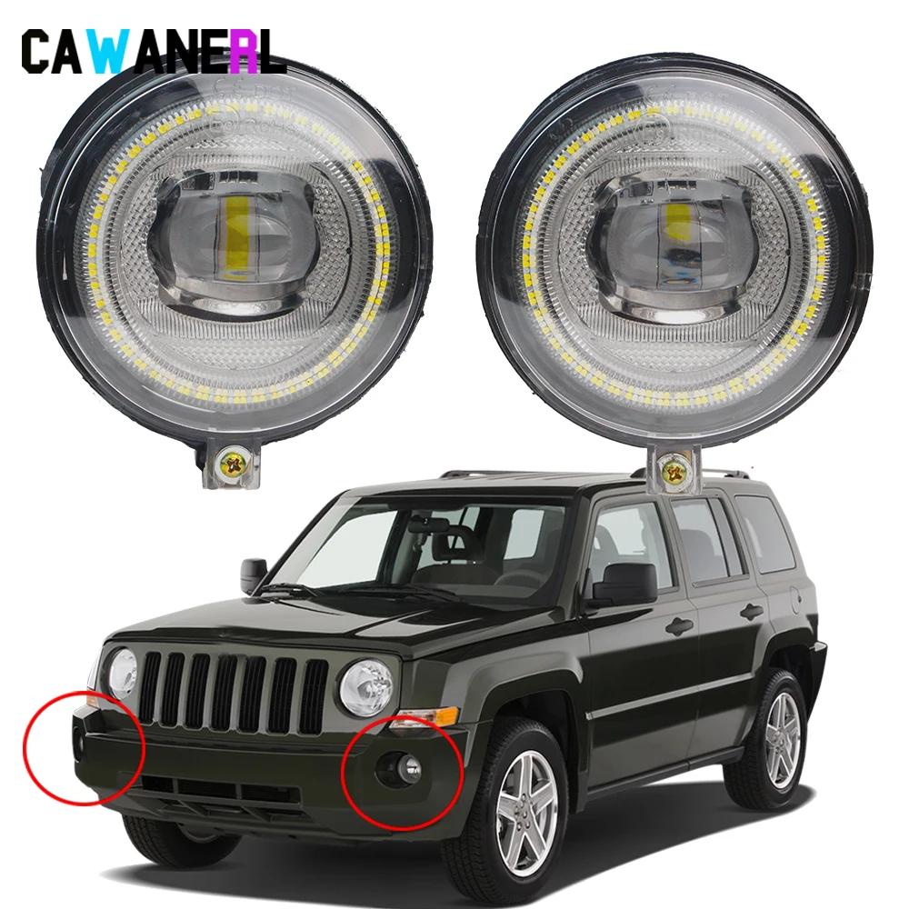 2 X Upgrade Angel Eye LED Fog Light DRL For Jeep Patriot MK 2007 2008 2009 9005 H10 Car Front Bumper Fog Daytime Running Lamp AliExpress