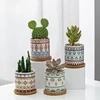 Circular geometric ceramic flower pot simple balcony garden succulent plant Phalaenopsis flower pot 1