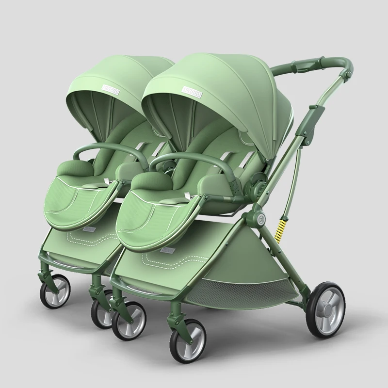 Twins Baby Stroller,Foldable Tandem Stroller for Infant and Toddler,Detachable 2 Single Strollers Double Pushchair