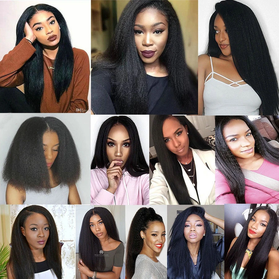 Pacotes de Cabelo Reto com Fechamento Extensões de Cabelo para Mulher Pacotes com 4x4 Cabelo Humano Brasileiro Fechamento Kinky Remy Tecer 3 12 fechamento kinky pacotes de cabelo reto com