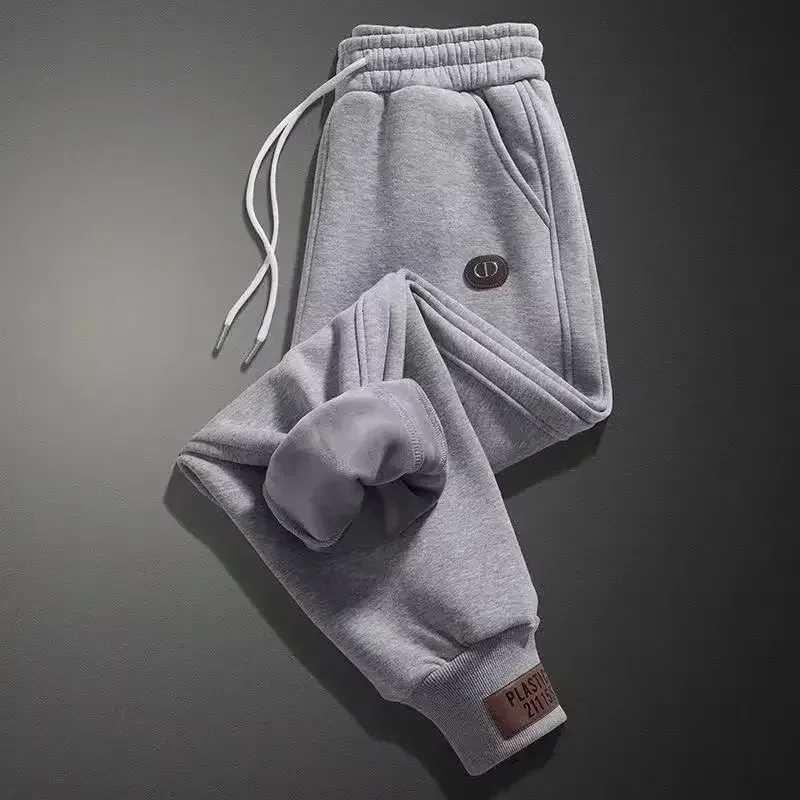 Casual Sports Pants Thicken Warm Fleece Pants Winter Joggers Drawstring Sweatpants Velvet Casual Thermal Trousers Windproof Fitness Jogging Bottoms