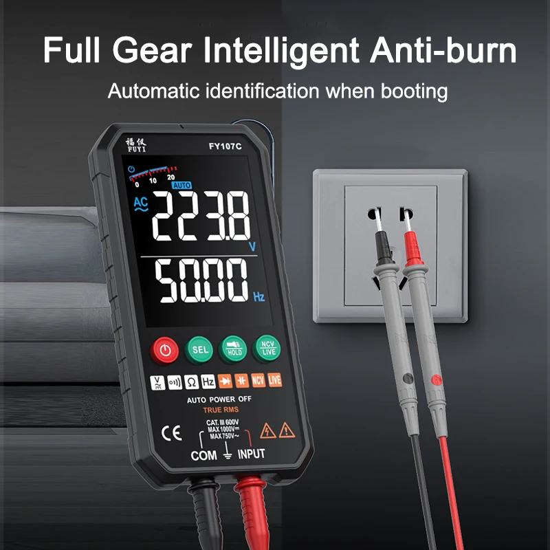 Digital Multimeter Professional Smart AC DC Voltmeter Auto Range True RMS Temp Capacitance ohm Hz NCV Multimetro Digital tester