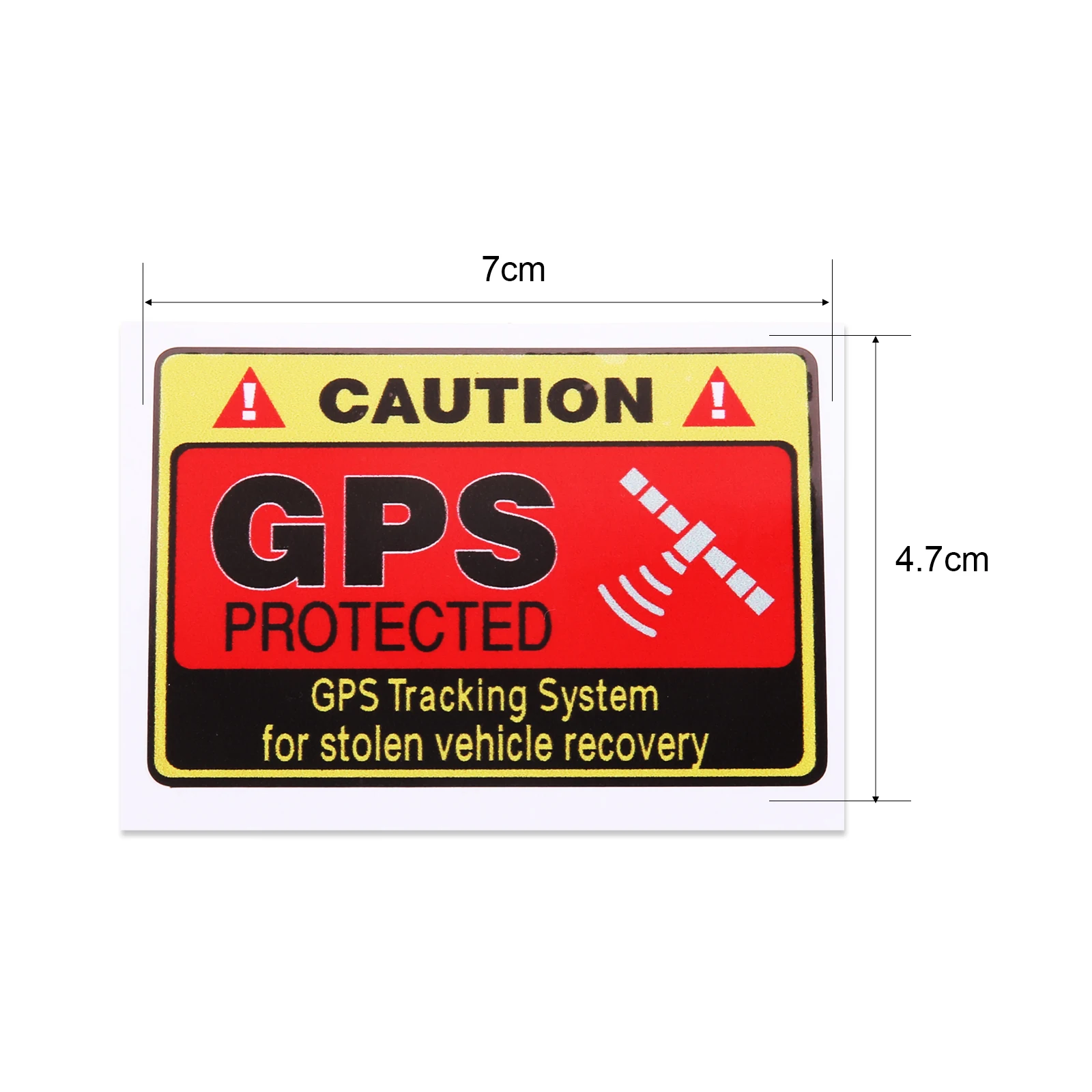 4Pcs Car Sticker Warning Caution GPS Tracking System Protected Automobiles Motorcycles Exterior Accessories PVC Decals 7x4.7cm