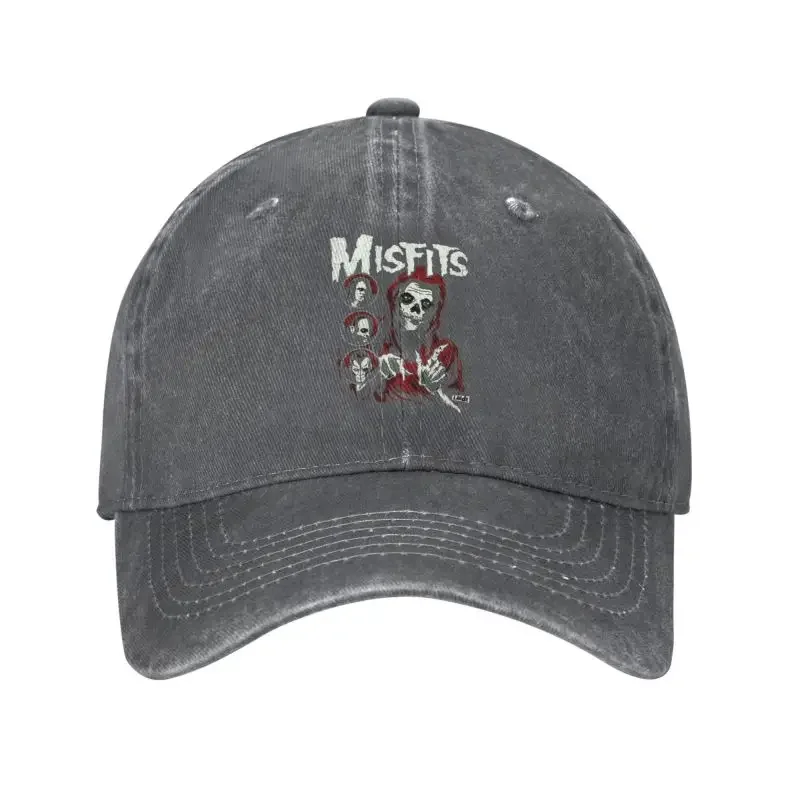 

Punk unisex cotton misfits skull baseball cap adult heavy metal rock band adjustable dad hat men women sun protection