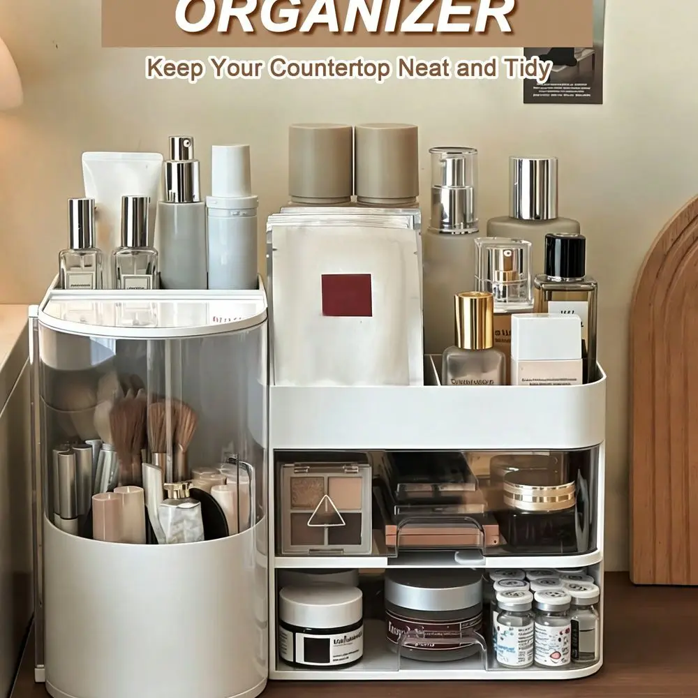 White Vanity Makeup Organizer Box 3