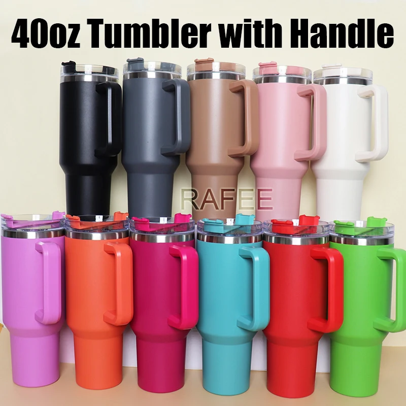 40 Oz Tumbler With Handle Stainless Steel Insulated Thermal Cup