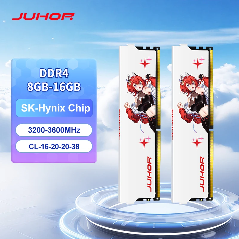 Juhor-デスクトップゲームキット,ddr4メモリ,16g,8g,3200mhz,3600mhz