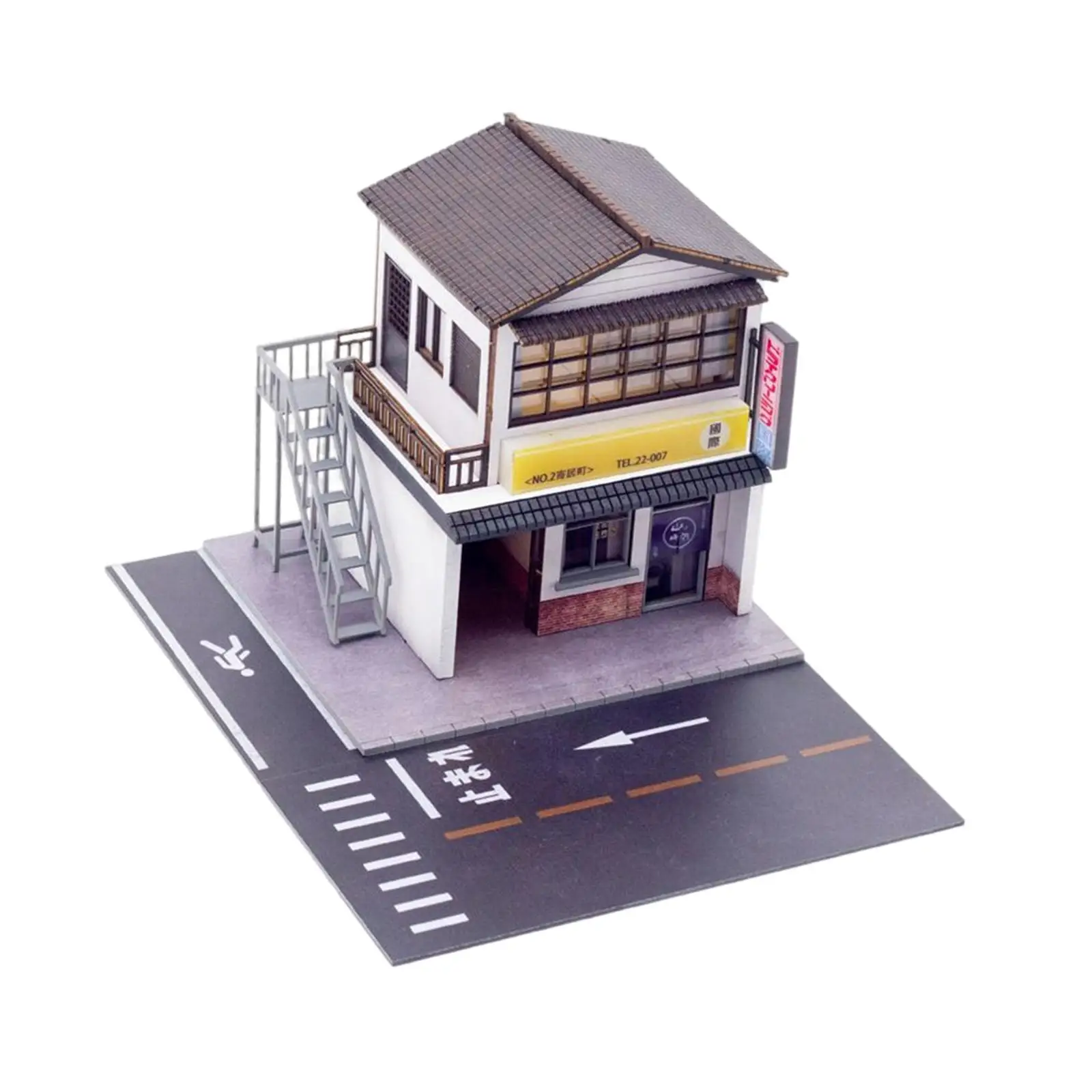 미니어처 1/64 드라이 클리너 디오라마, 사무실 데스크탑 도시 DIY 모델, 홈 레이아웃