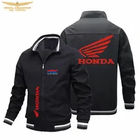 Veste de course Honda HRC pour hommes, avec logo Goldwing GL1800, col montant, fermeture éclair, manteau pour motocycliste, coupe-vent décontracté, Streetwear Bombe 2