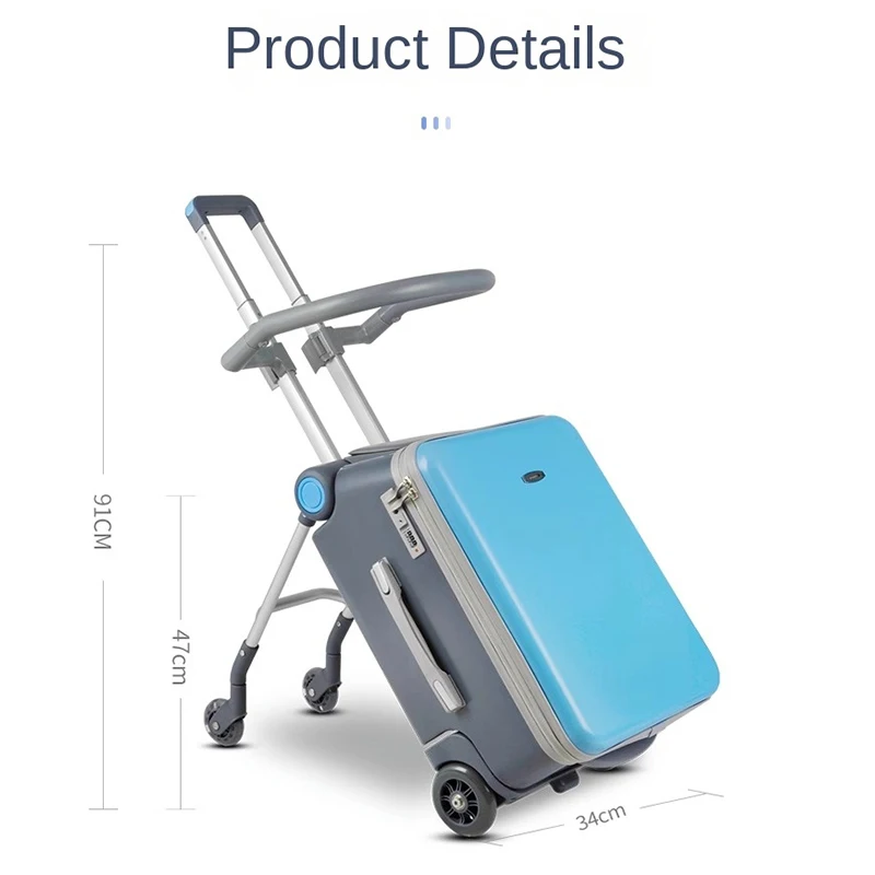 Children's Carrying Case 2-in-1 Riding Roller Trolley Case Travel 20