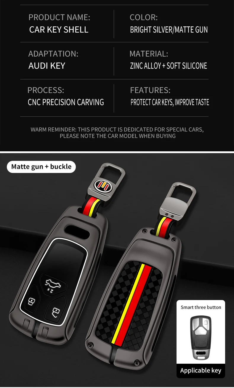 Portachiavi in metallo con telecomando per auto portachiavi per Audi A4 B9 A5 A6 8S 8W Q5 Q7 4M S4 S5 S7 TT TTS TFSI RS supporto senza chiave 19 Portachiavi in metallo con telecomando per auto portachiavi per Audi A4 B9 A5 A6 8S 8W Q5 Q7 4M S4 S5 S7 TT TTS TFSI RS supporto senza chiave - S71c9c11dae8148b7886f9c37a9c4b362Y