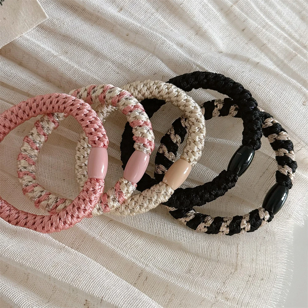 5 teile/satz Haar Krawatten Twisted Gestrickte Gummibänder Grundlegende Elastische Haarband Langlebig Pferdeschwanz Halter Frauen Haar Zubehör