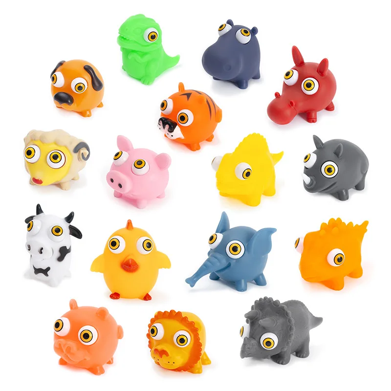 

Cartoon winking animal popping eye doll squeeze pinch music plastic convex eye winking vent toy decompression toy