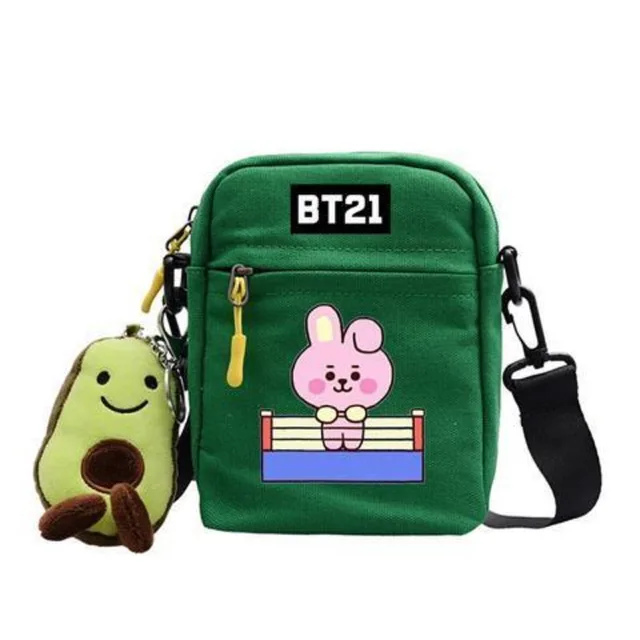 BT21 Cooky Tata Koya RJ Shooky Man Chimmy Cute Cartoon Casual Versatile Korean Style Student Shoulder Crossbody Bag Canvas Bag