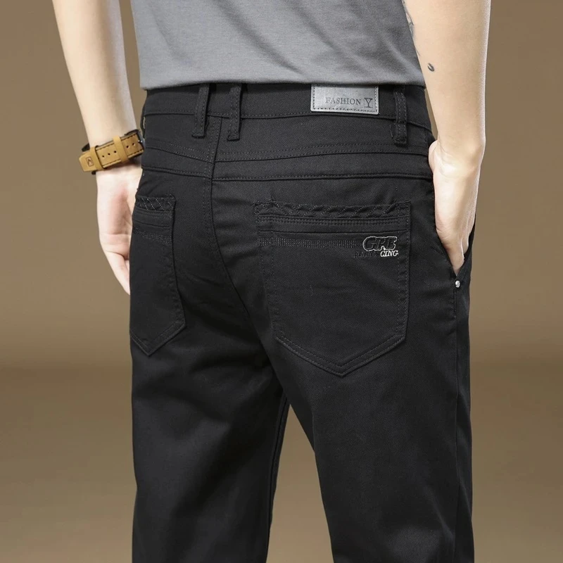 

2023 New Casual Cotton Men Trousers Solid Color Slim Fit Men's Pants New Spring Autumn High Quality Classic Versatile Pants Men