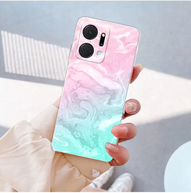 Custodia Silicone Per HONOR X7a - Morbida, Antiurto, Colore Erba Viola, TPU