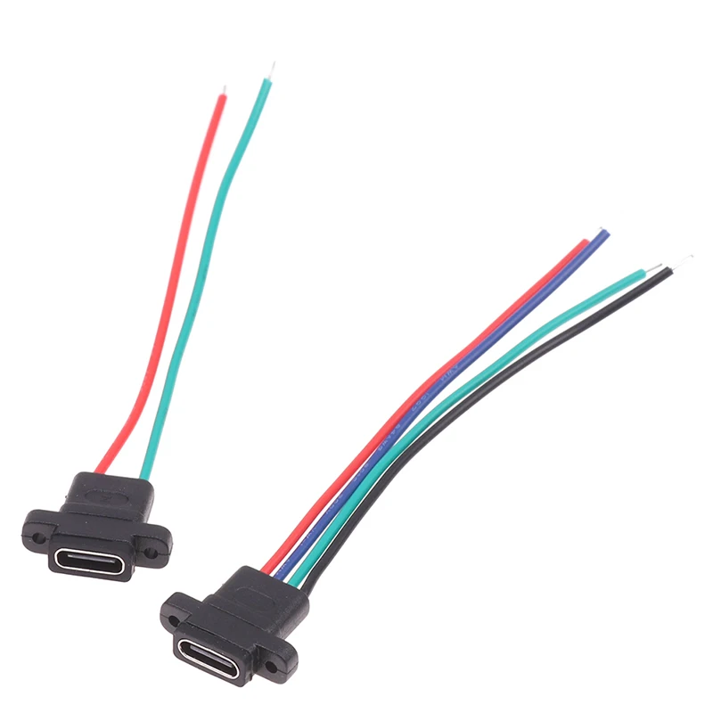 

Разъем USB Type-C, Тип C, 2-контактный, 4-контактный сварочный провод, женский водонепроницаемый, гнездовой, резиновое кольцо, высокоточный порт для быстрой зарядки