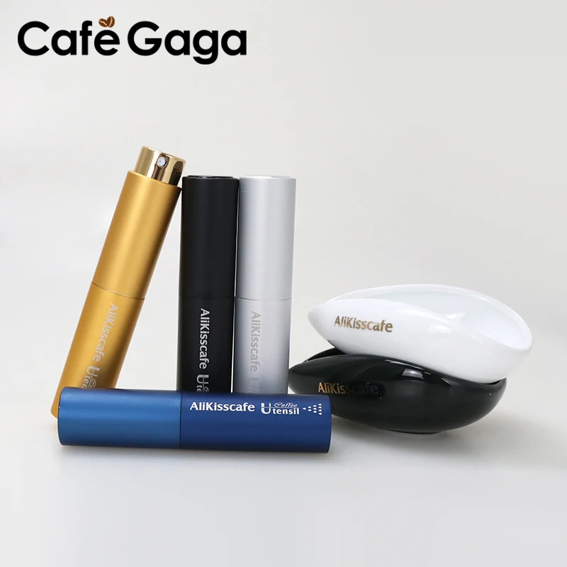 Portable Coffee Bean Atomizer and Dosing Cup Tray Set with Built-In Humidifier - Barista Accessories Pack