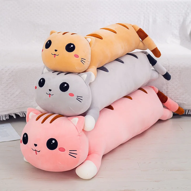 

Long Cat Doll Plush Toys Soft Long Sleep Stuffed Animals Animal Crossing Cat Pillow Cushion Stitch Girl Birthday Gift Cartoon