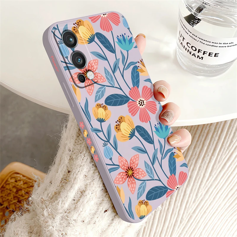 Vibrant Floral Art Shockproof Silicone Phone Case – Anti-Drop Soft Cover
