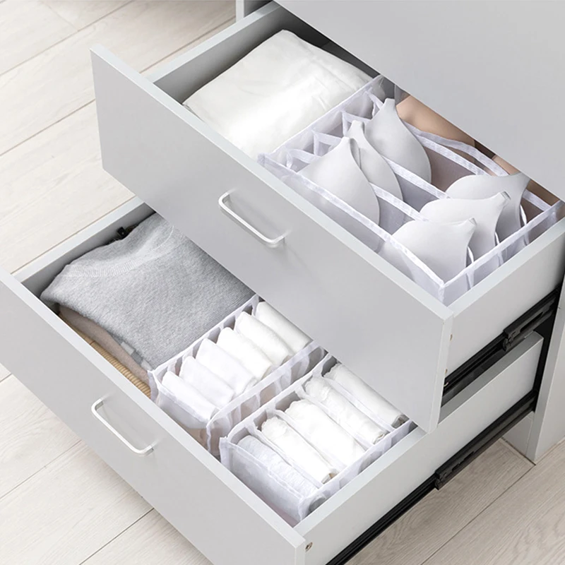Underwear Storage Box Bra Socks Organizer 6/7/11 Grids Partition Dust-proof Foldable storage box,underwear storage organizer,underwear storage box,clothes organizer