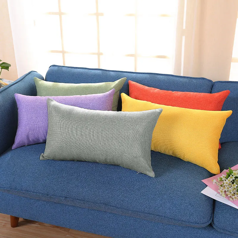 30*50 Cm Smooth Pillow Case Fashion Long Waist Pillowcase Living Room Car Decor Pillow Cover Cushion Case Home Textile Products 6