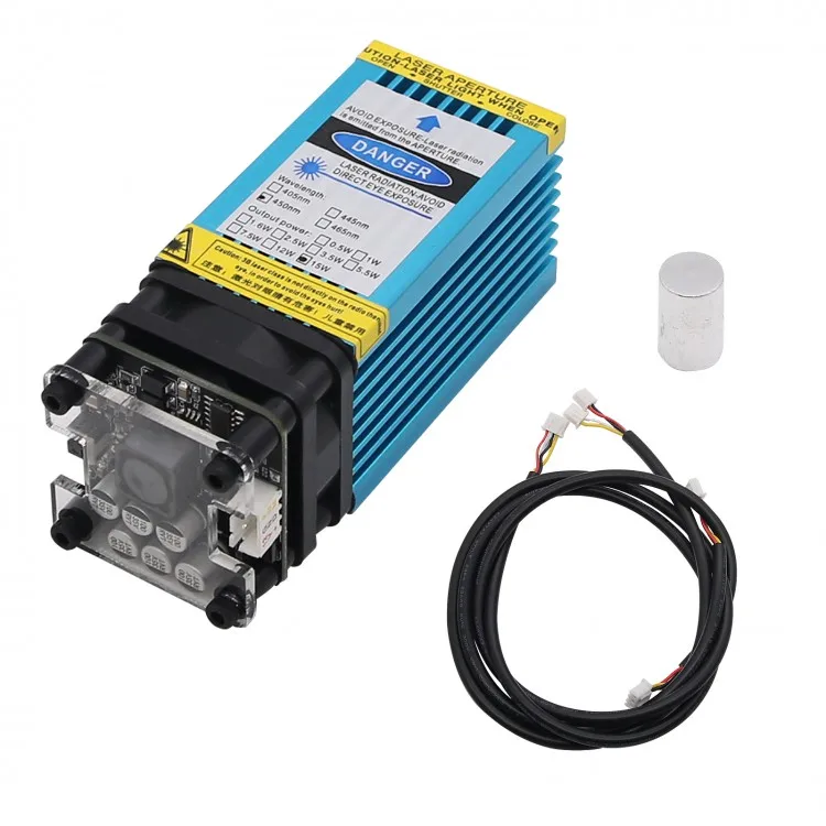 

12V 15W 450nm Blue Leser Module 15000mW Cutting to Engrave Stainless Steel 3mm Wood