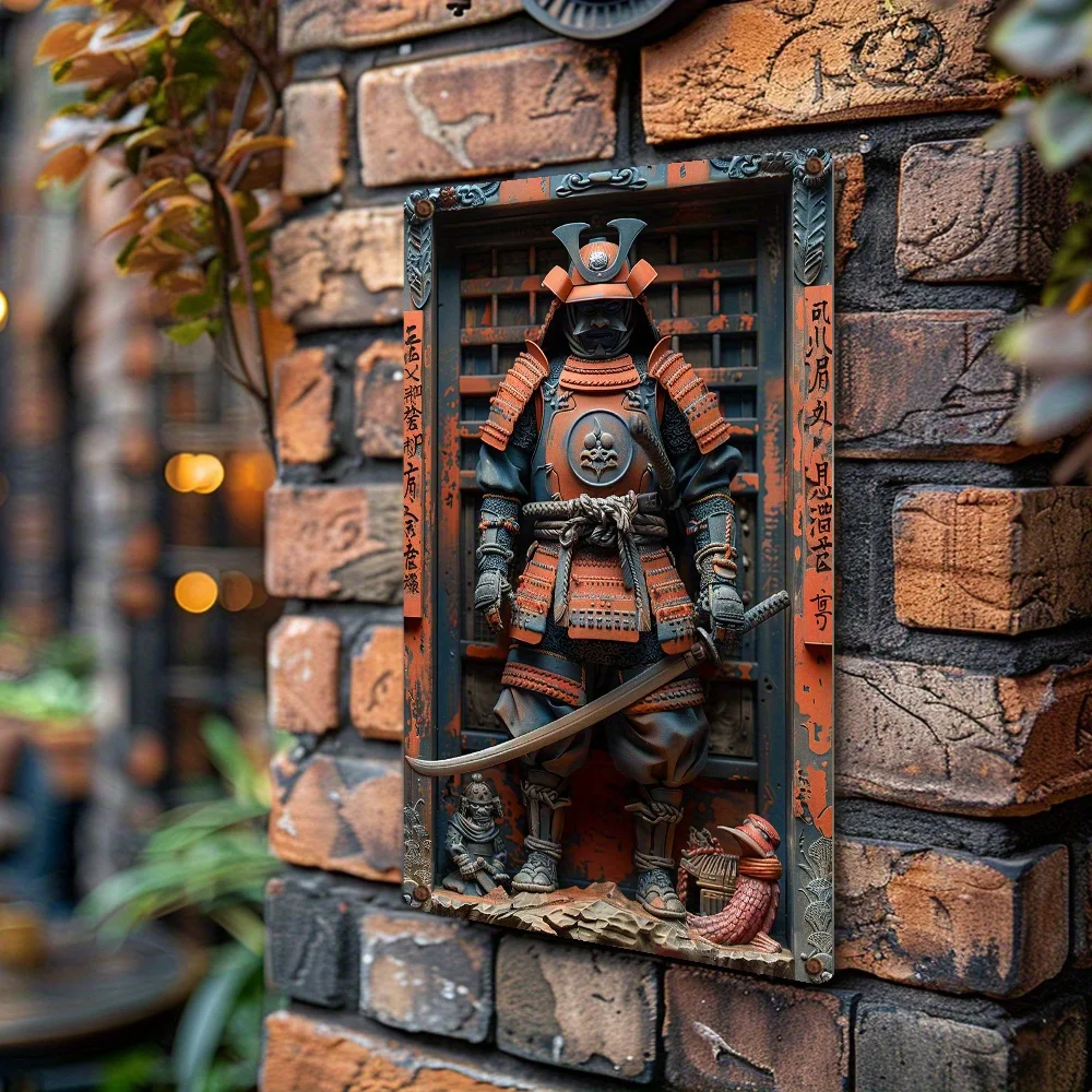 Targa Decorativa In Metallo – Cartello Murale Stile Samurai Giapponese – Asia Style