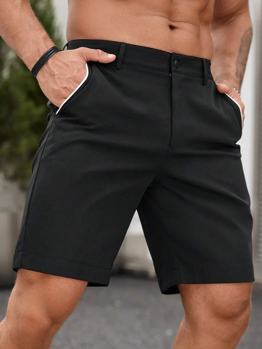 Men's Casual Knee Pants Comfortable Golf Shorts Lightweight Stretch Casual Hiking Pants Summer Business Streetwear